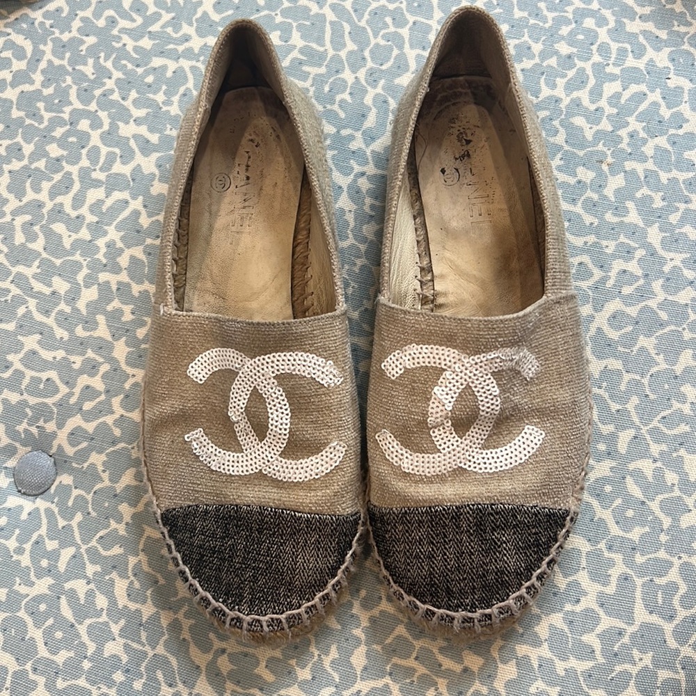 Chanel Canvas/ Sequin Espadrilles